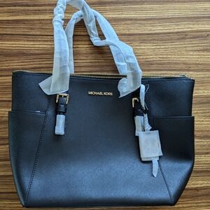 Michael Kors Large Saddiana Leather Top- zip Tote Bag